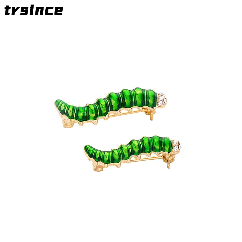Cute Color Caterpillar Dripping Oil Brooch New Clothing Neckline Hat Pin Brooches Woman Accessories
