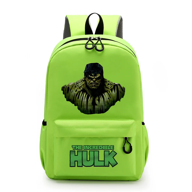 Hulk Marvel Kids Student School Bags Movie Cartoon Printing Children Backpack Teenager School Supplies Knapsack Anime Cute Gifts