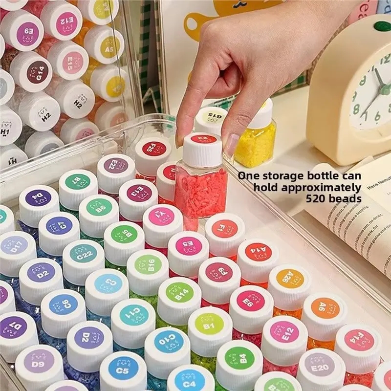 ABJT-For Beans Compatible Large Capacity Bean Storage Box 54 Colors DIY Assembly Modern Simple Style Storage Bottle Set