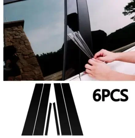

6Pcs Car Window Pillar Posts Cover Trim for Honda Civic 2006-11 Center BC column stickers For Honda Civic 2006-11 Mirror effect