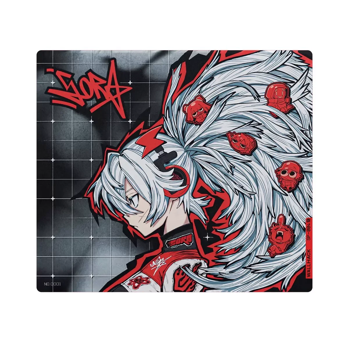 WALLHACK SP004 DRIFT SORA glass mouse pad Gorilla Glass, Special Coating, Fully Covered Primercopy)