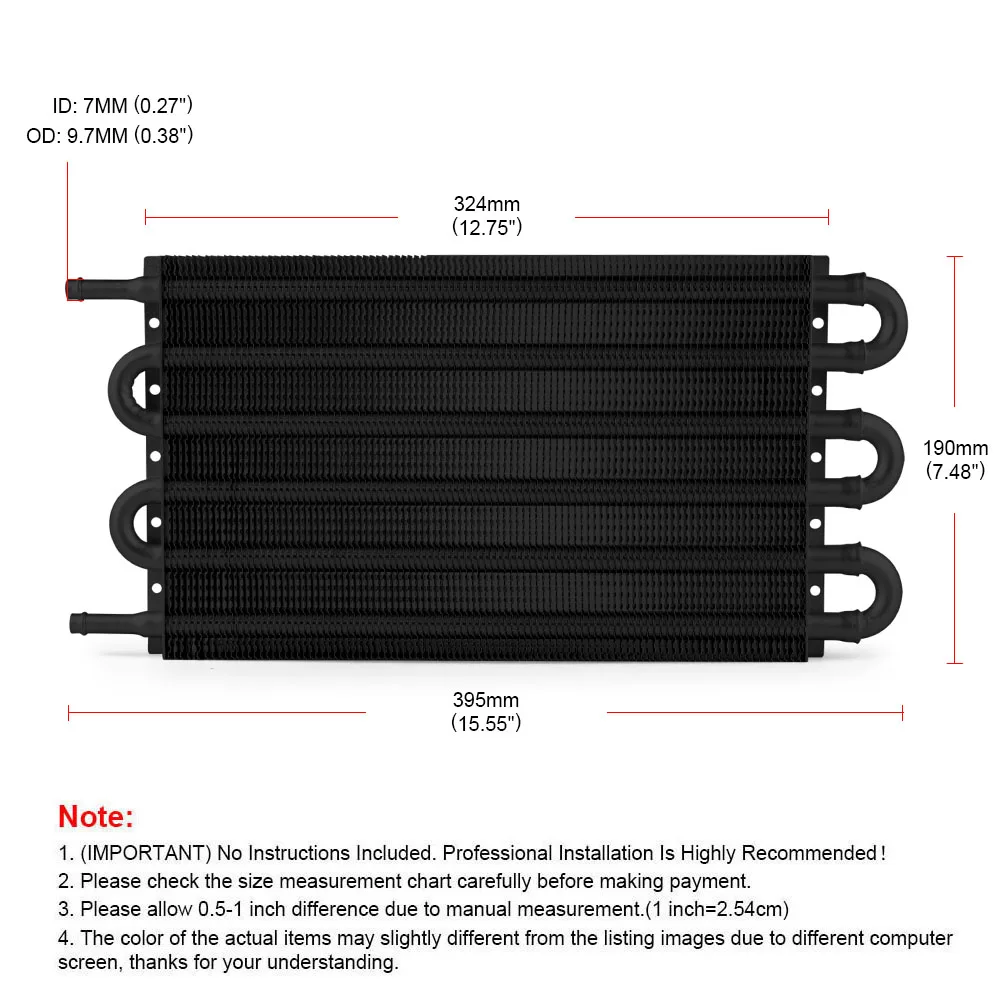Pendingin oli transmisi jarak jauh, Kit konverter Radiator Manual otomatis 4 baris 6 baris 8 baris Universal Aluminium
