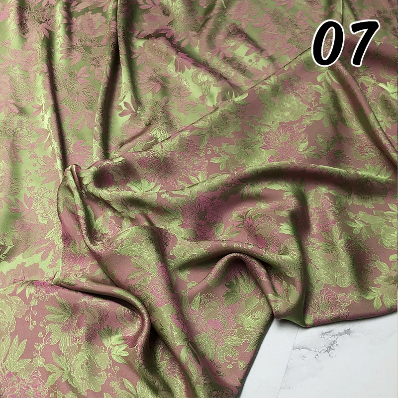 

Polyester Cotton Peony Jacquard Fabric Retro Embossed National Style Texture Designer Fabric For Diy Hanfu Cheongsam Dress