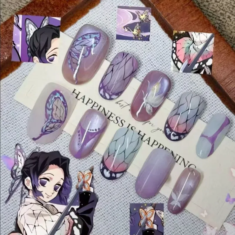 

Demon Slayer: Kimetsu no Yaiba Kawaii Insect's Breath Anime Butterfly Ninja Student Wear Armor Cute Short Anime Nail Art Sticker