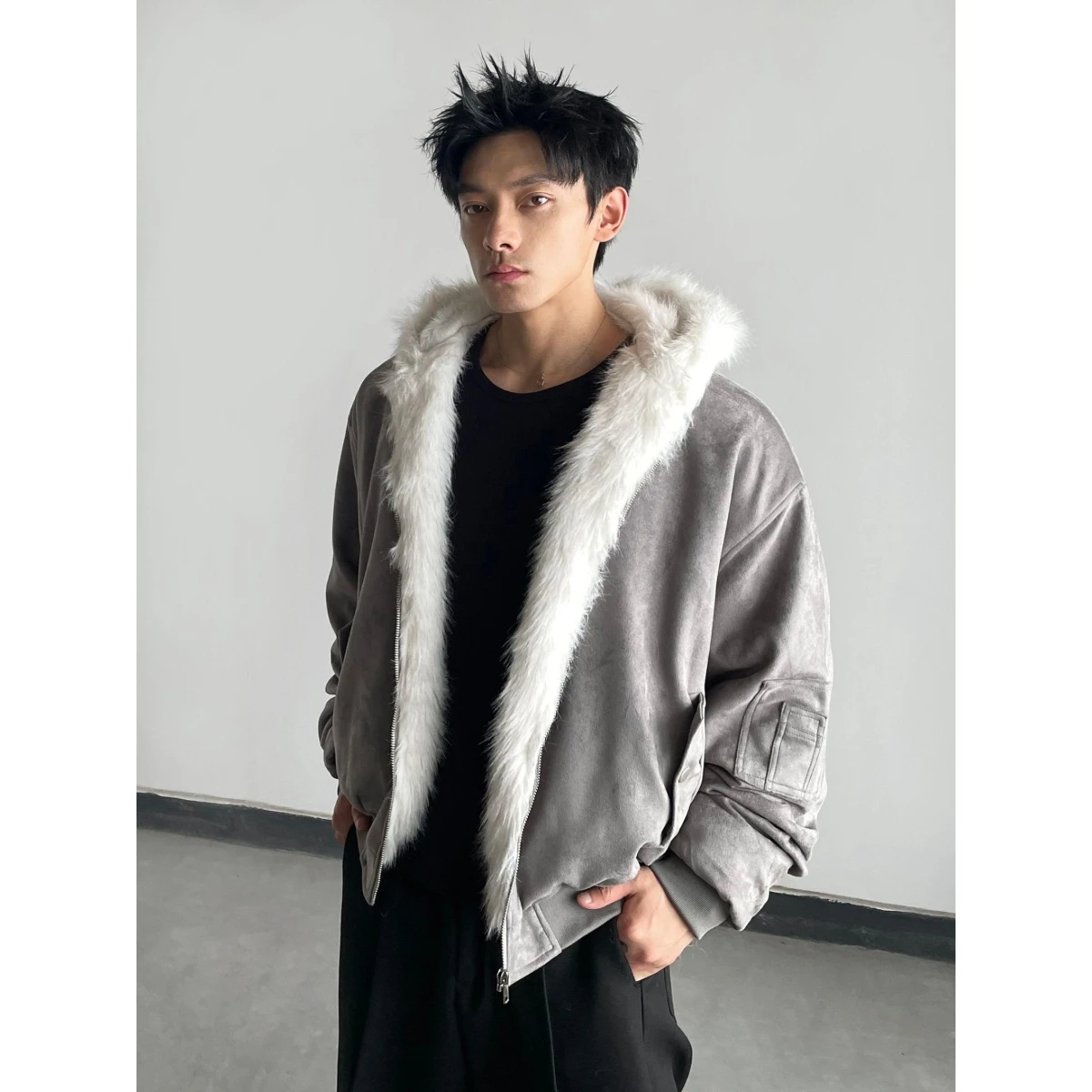 

Day Ny Suede Bomber Jaet Casual Loose Winter Cotton Coat for Men And Women Heavyweight Match All Cotton Clothes in Daily Life