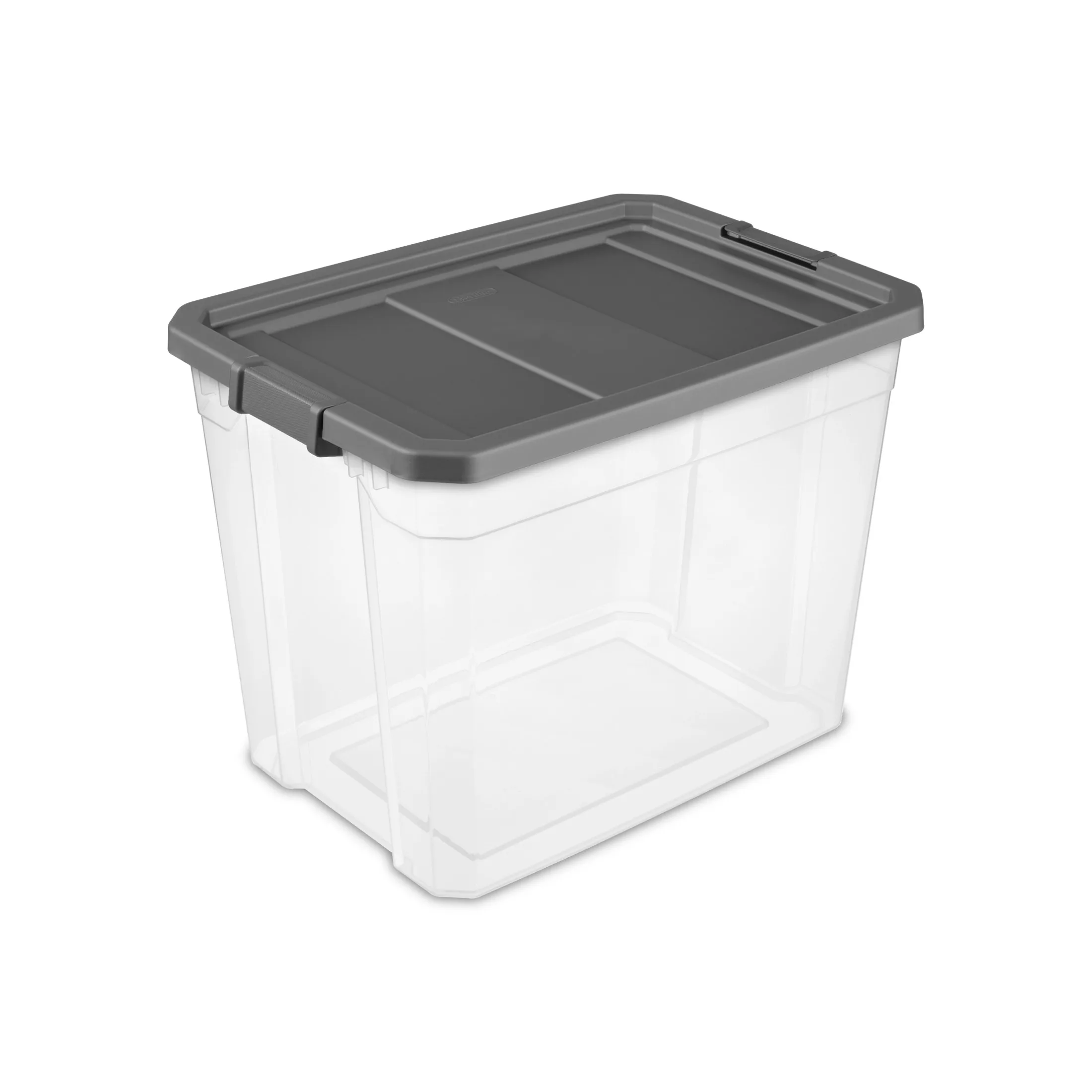 

108 Quart Extra-Large Stackable Storage Bin, Clear Plastic Storage Container with Latch Lid, Dark Gray