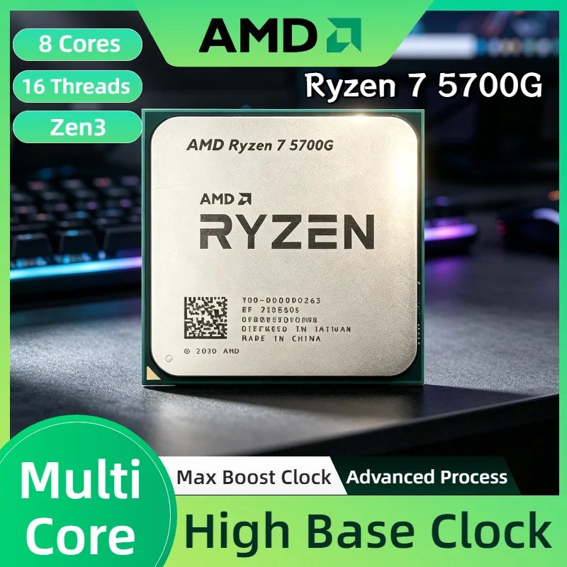 

AMD Ryzen 7 5700G 8 Core 16 Thread 4.6GHz Boost 65W 7nm AM4 Desktop APU Radeon Graphics Processor Tray Pro Max Unit