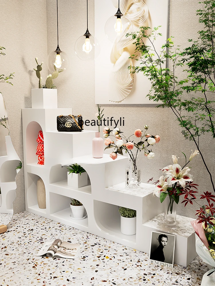 Flower Shop  Display Stand against the Wall Show Window Decoration Display Props Shoes Bag Display Stand Porous Booth Props