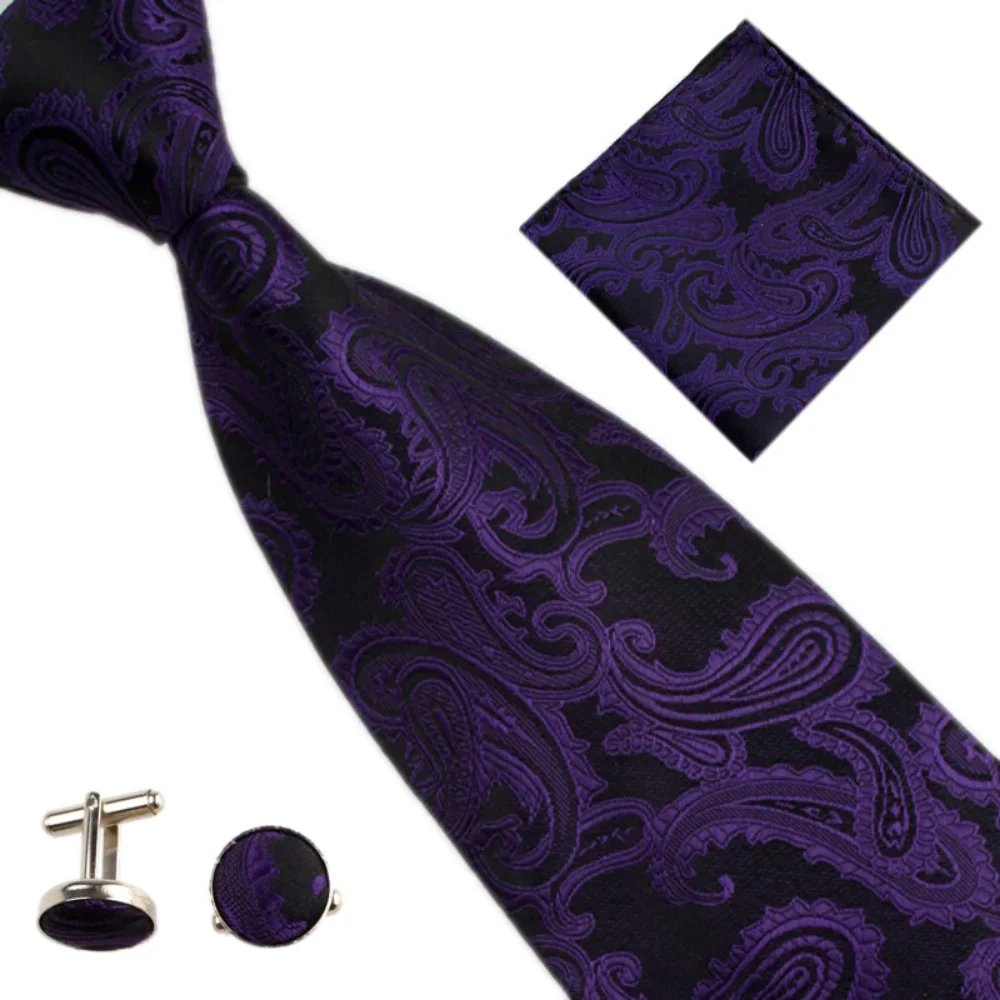 Mens Paisley Ties Set Business Wedding Necktie for Men 10cm/4\