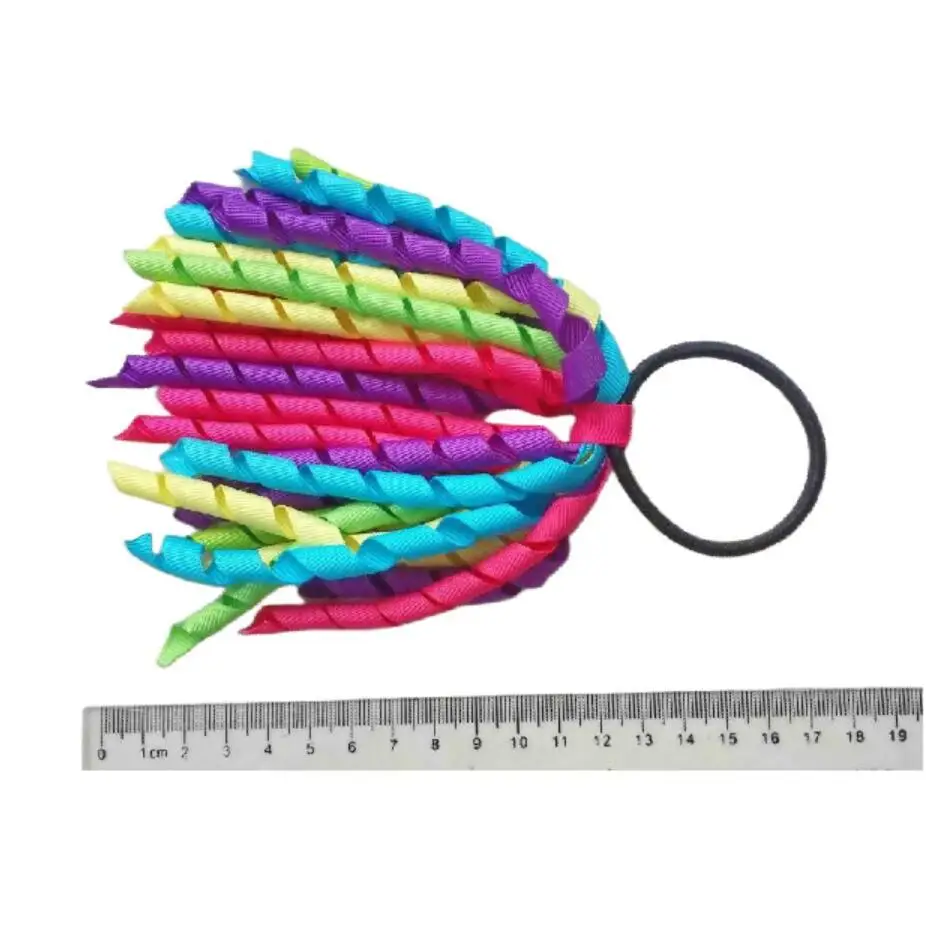 

Girl Corker Hair Ties Korker Tassel Ponytail Holders Curly Ribbons Streamers Bobbles Bows Elastic School Boosters Flowers 1PCS