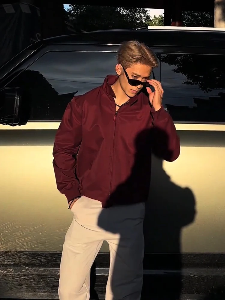 

Американский Sle Hard Man ort Baseball Jaet, мужская осенняя модная молния, хлопковая смесь, водонепроницаемая верхняя одежда