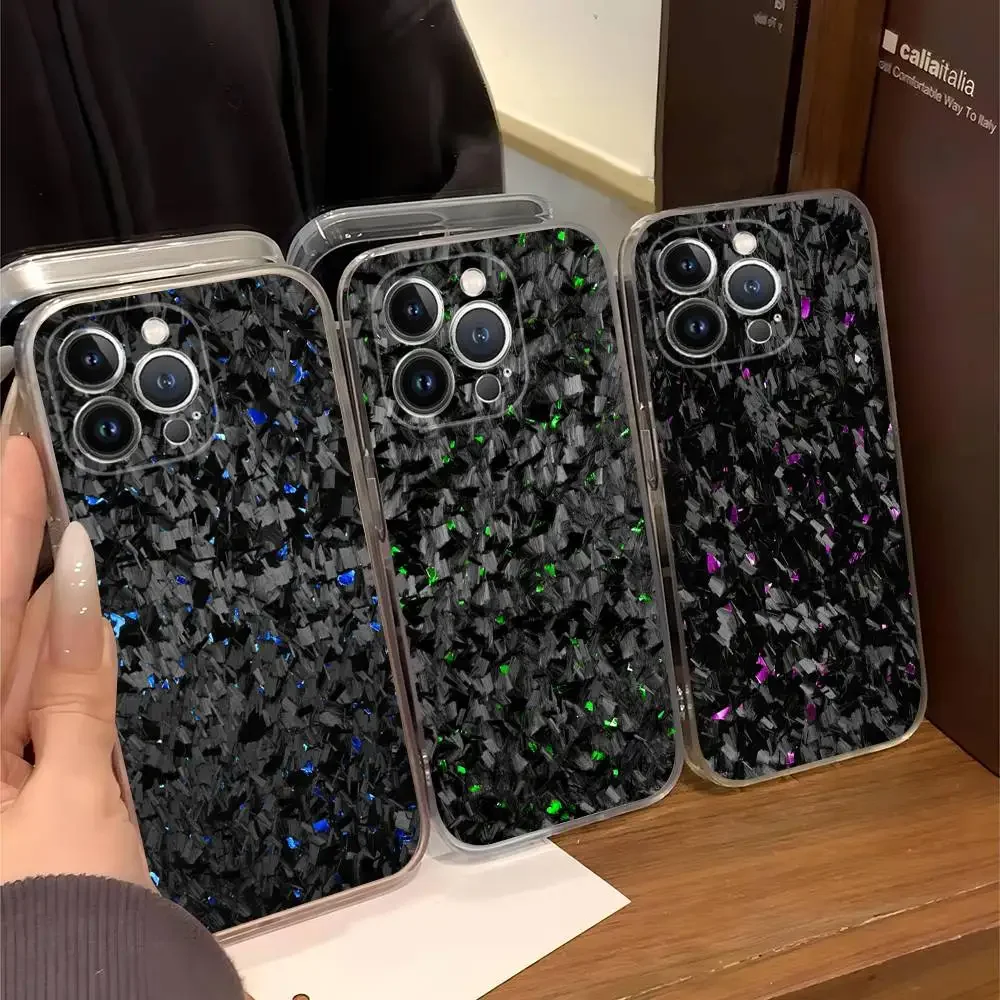 Kohlefaser für iPhone 17 16 15 8 7 6 6S Plus X SE XR XS 14 11 12 13 Mini Pro Max Handyhülle