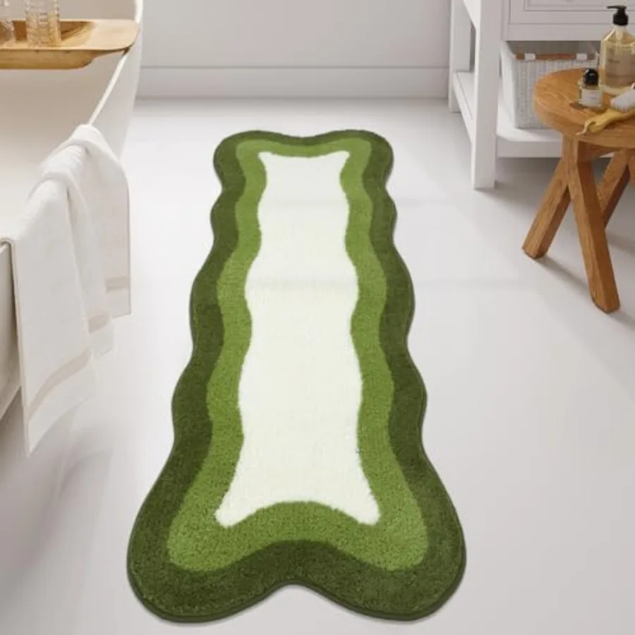 

Luxury Soft Large Bathroom Rugs Long Bathroom Rugs Non Slip Washable Irregular Shaped Rug Absorbent Bathroom Mat for Bedroom Ba