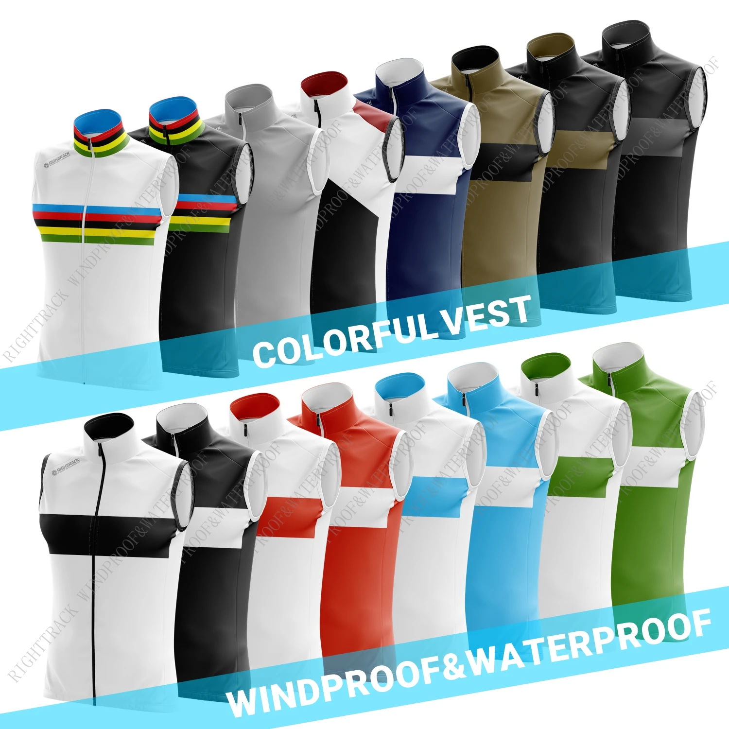 Windstopper Cycling Vest RT Unisex Colorful Sleeveless Windproof And Waterproof Breathable Road Bike Apparel