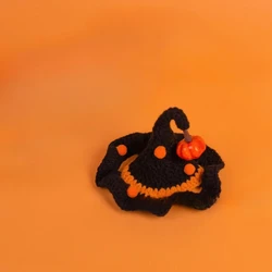 Woolen Pet Halloween Knitted Scarf Color Blocked Cat Dog Ghost Collar Funny Decoration Cat Dog Supplies Scarf