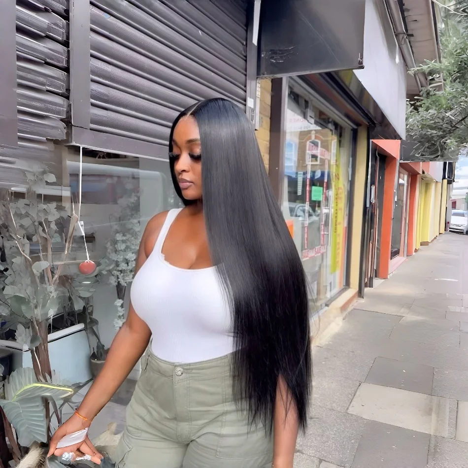 Perruques lisses en cheveux humains 4x4 5x5 pré-épilées et pré-coupées, sans colle, avec dentelle HD 13x6 13x4, perruques frontales en dentelle HD, perruques lisses en cheveux humains