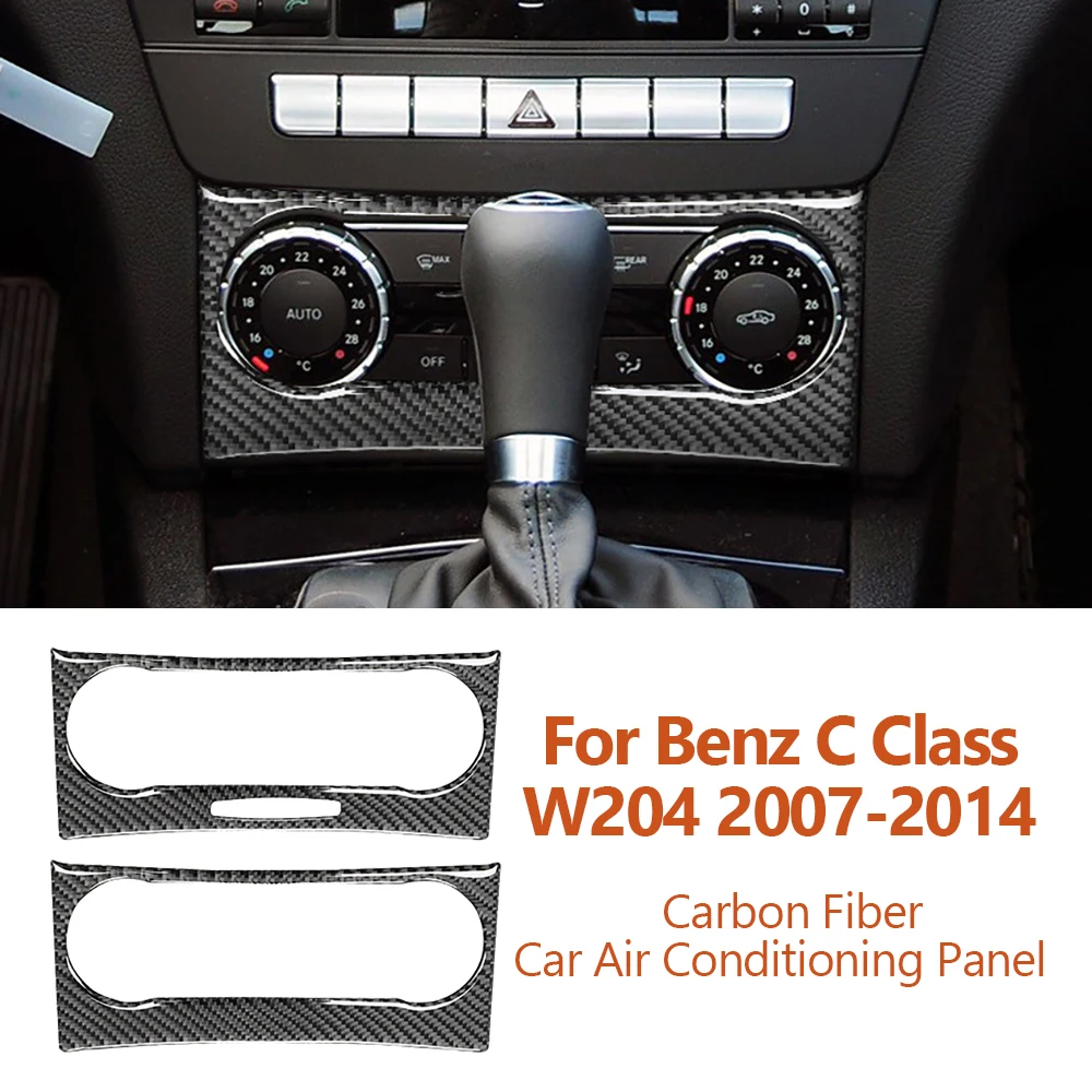 

For Mercedes Benz C Class W204 2007-2014 Carbon Fiber Car Air Conditioning Adjust Panel Decorative Stickers Auto Accessories