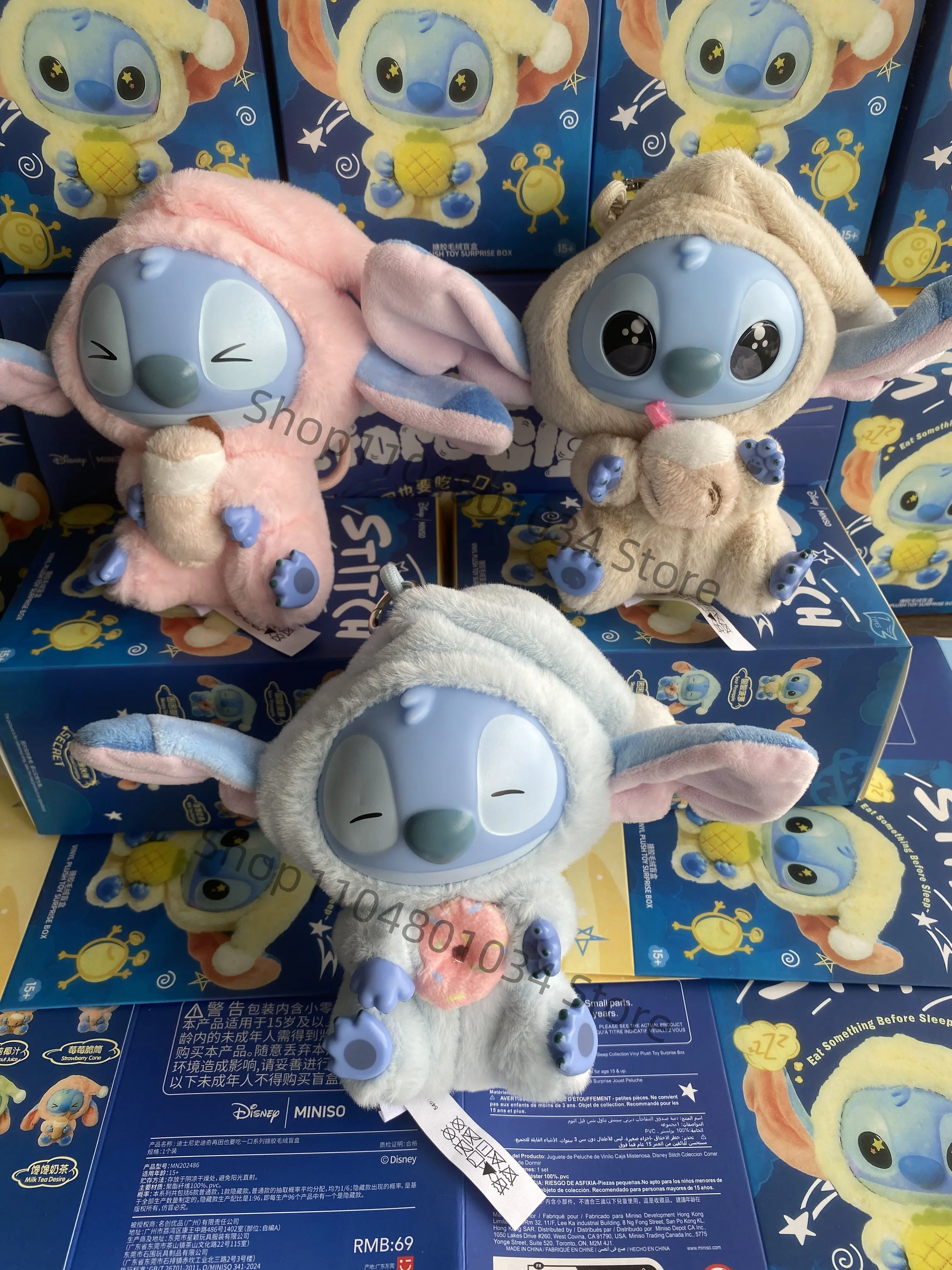 15CM New Stitch Eat Something Before Sleep Series Blind Box Plush Dolls Pendant Cute Doll Ornament Mystery Box Surprise Toy Gift