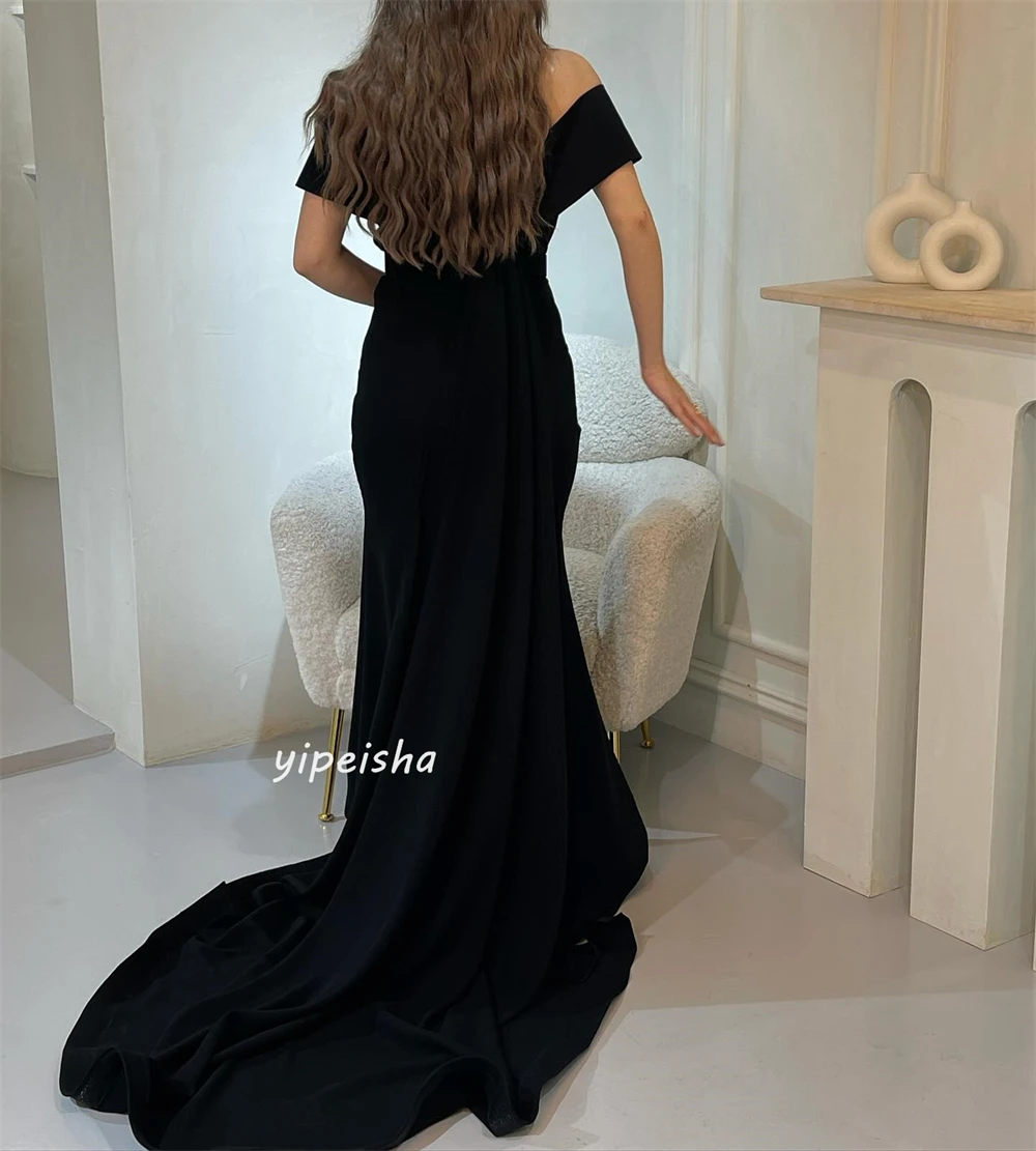 Ball Dress Evening Jersey Draped Pleat Birthday A-line Off-the-shoulder Bespoke Occasion Gown Midi Dresses Saudi Arabia