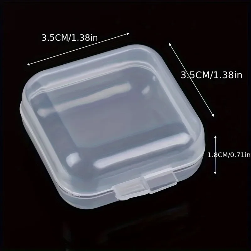 20PCS-Mini Storage Box, Transparent Square Plastic Box, Ear Ring Jewelry Packaging Storage, Small Jewelry Storage Organizing Box