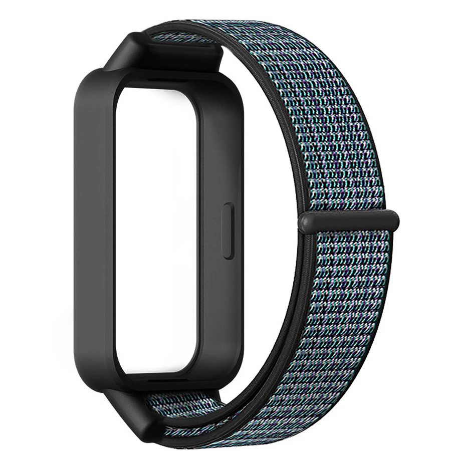 Case + nylon lusband voor Redmi Band 3 Ademende armband Polsband voor Xiaomi Mi Band 9 Actieve sporthorlogeband Correa-band