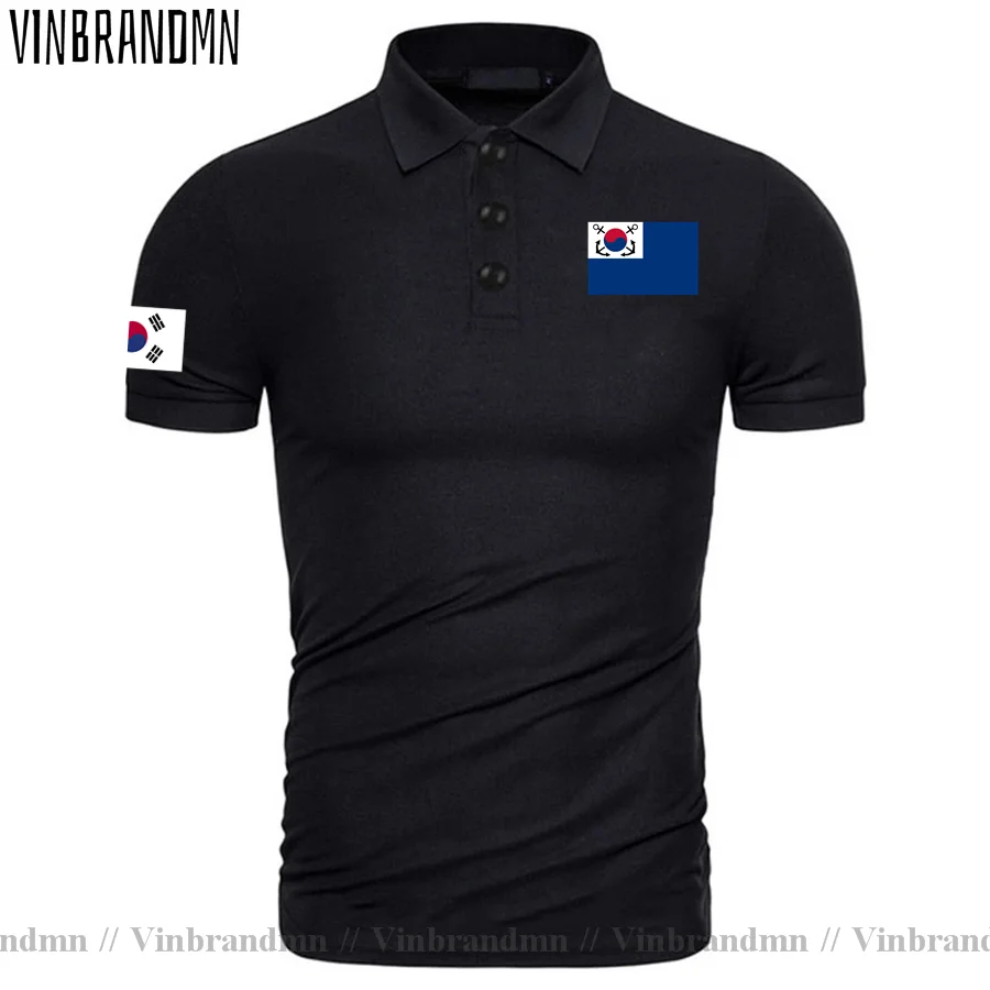 Navy Republic of Korea South KOR Korean KR Daehan Minguk Military Tactical Army Mens Polo shirts casual Loose Breathable Tees