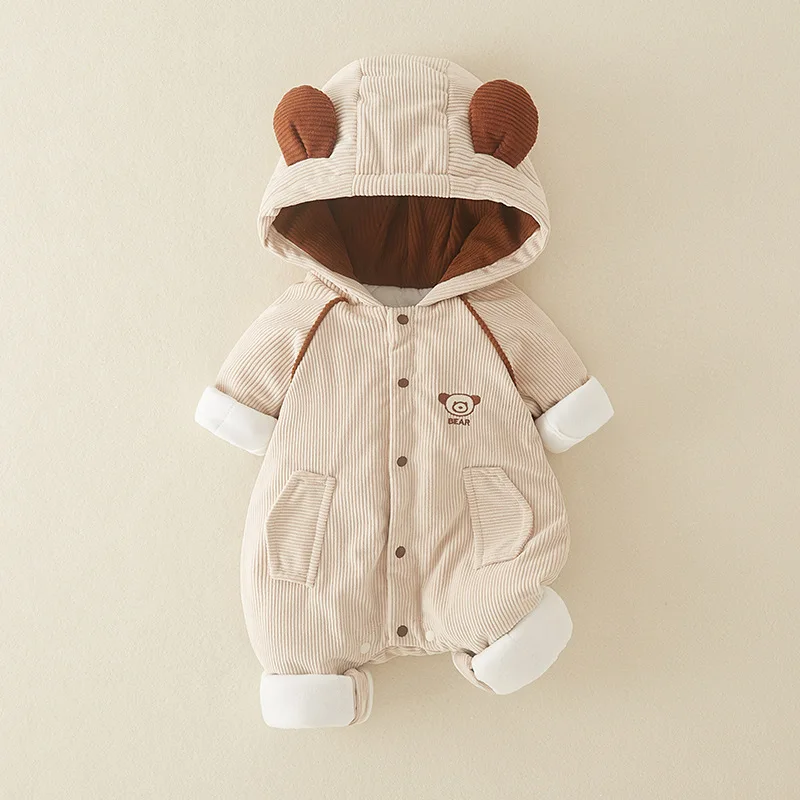 Baby Winter Jumpsuit Thick and Warm Corduroy Fabric for 3-24 Months Infant Baby Outfit Boy Winter Clothes