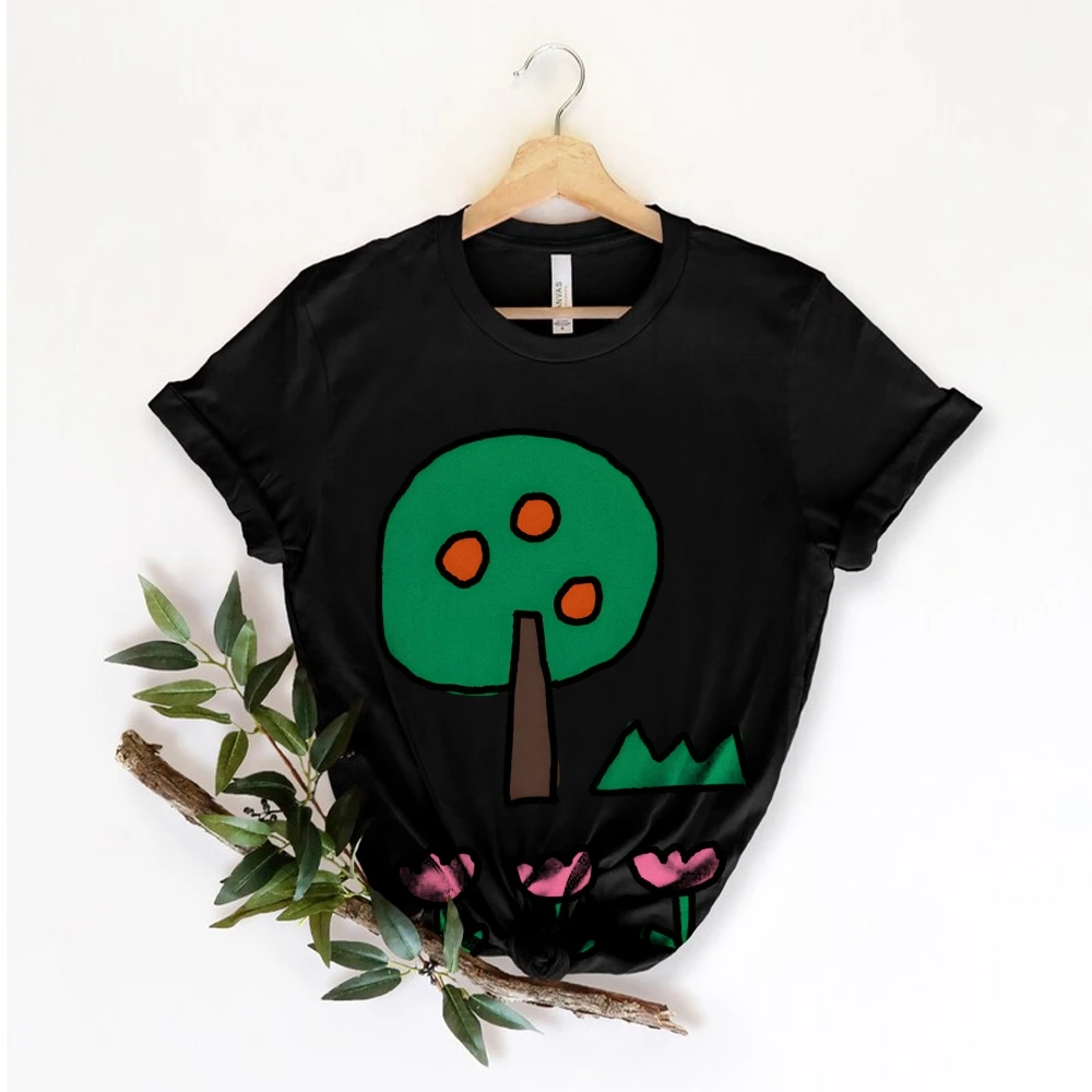 

Casual Outfit Women's Fashion Y2K Women's Cute cartoon tree and flower patterns Women's Casual Graphic T-shirt CuteCore Fashion