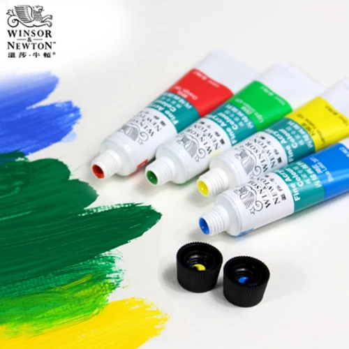 Imagen 2 del producto WINSOR & NEWTON-Juego de pinturas acrílicas profesionales, 12/18/24 colores, 10ml, pintura de pared pintada a mano, pintura textil de colores brillantes