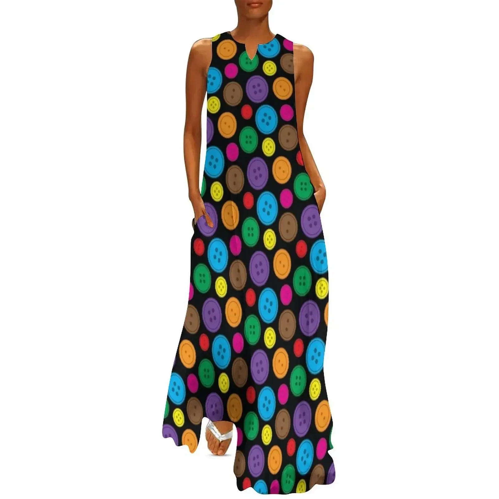 

Rainbow Buttons Long Dress Women's skirt summer women's dress 2025 ladies dresses for special occasion Dress