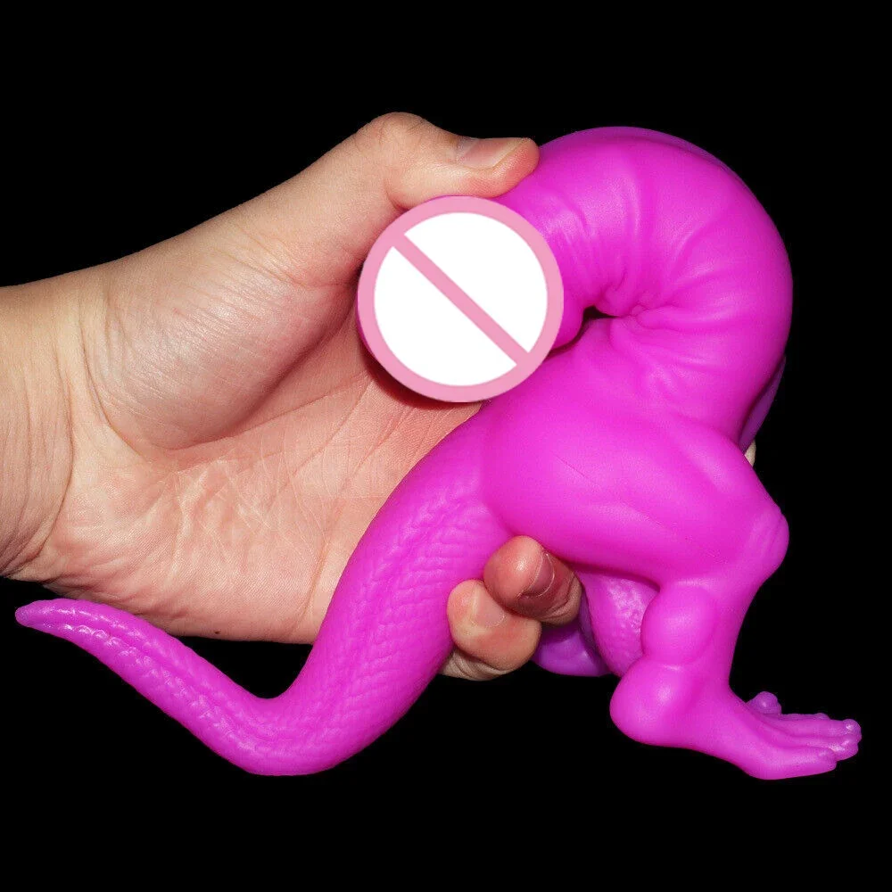 Real Dinosaur Dildo Monster Anal Plug Soft Butt Plug Masturbator Vagina Dilator Penis with Testicles Adult Sex Toy for Women Man