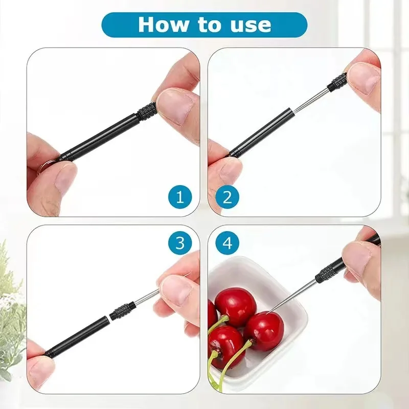 Outdoor Pocket Toothpick Titanium EDC Portable Mini Toothpick Fruit Fork Camping Tool Toothpick Tube Is More Durable Than Floss