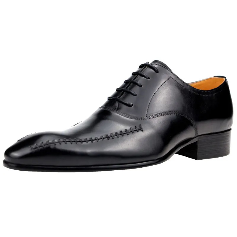 Men Shoes Comfortable Fashion With Classic Brand 2023 Lace-up Italian Style Leather For Wedding Business Office Shoes Men New In