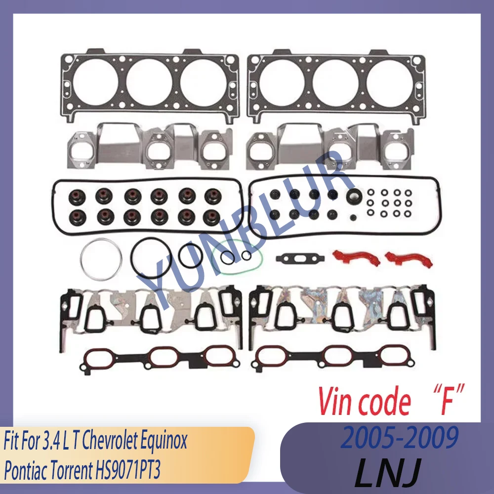 

Engine Part Cylinder Full Head Gasket Set Fit 3.4 L LNJ VIN “F” V6 Gas OHV For 03-09 Chevrolet Equinox Pontiac Torrent HS9071PT3