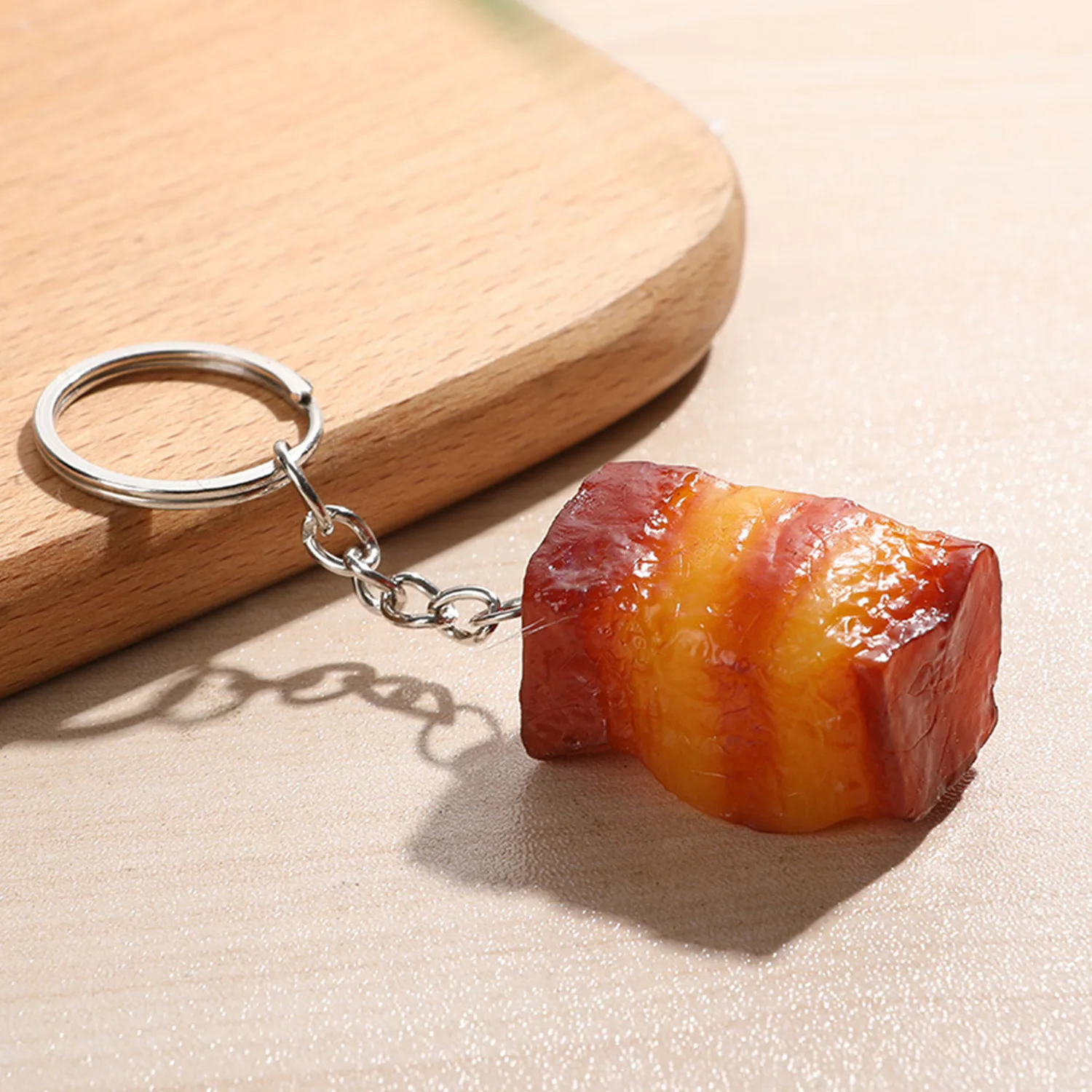 1pcs Pork, Meat Keychain, Simulation Food Pendant Key Ring, Promotion Gift, Personality, Creative Gift