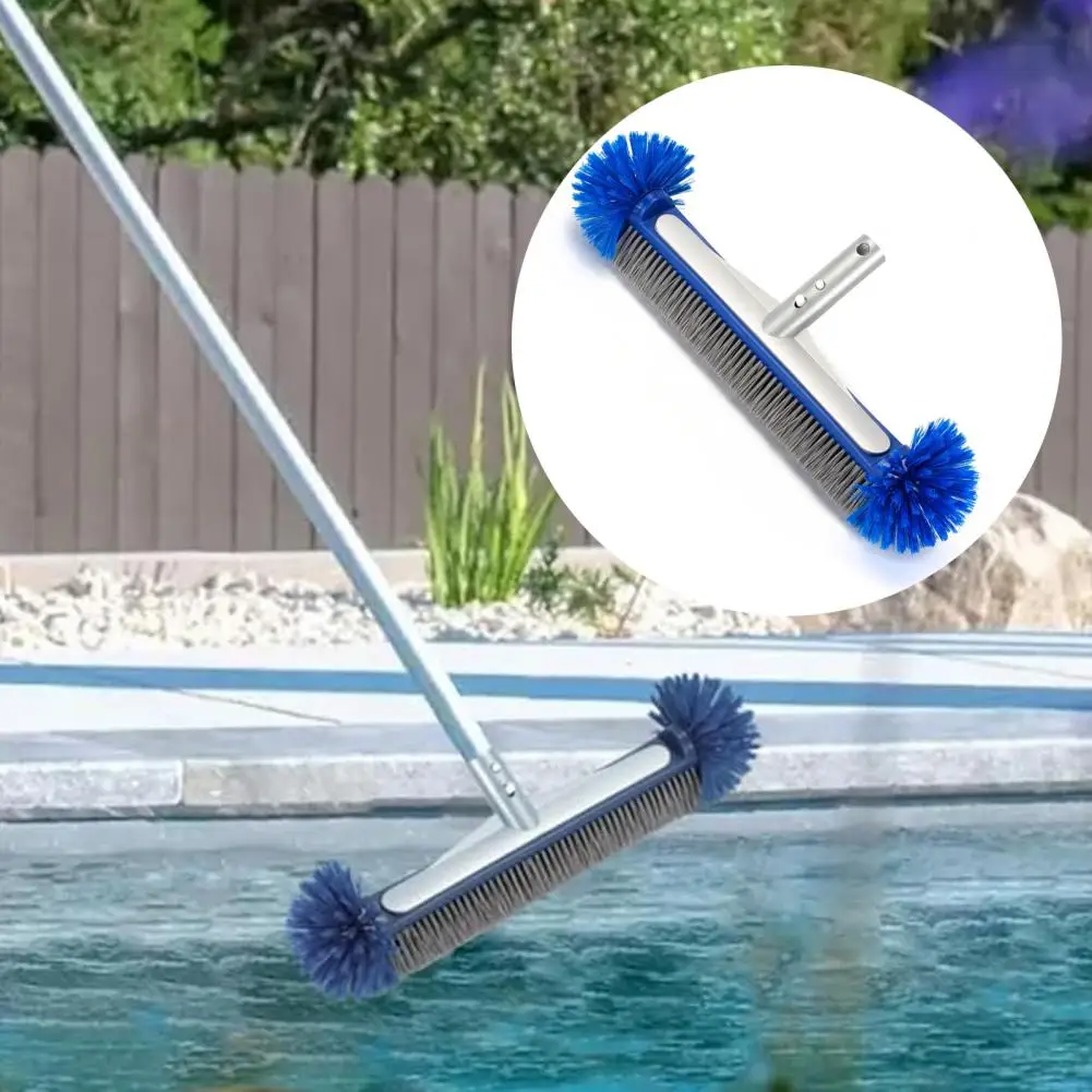 18-Inch Swimming Pool Brush Head With Corner Cleaning Brush Semi-spherical Bristles Easy To Install Pool Tile Scrubber Brush