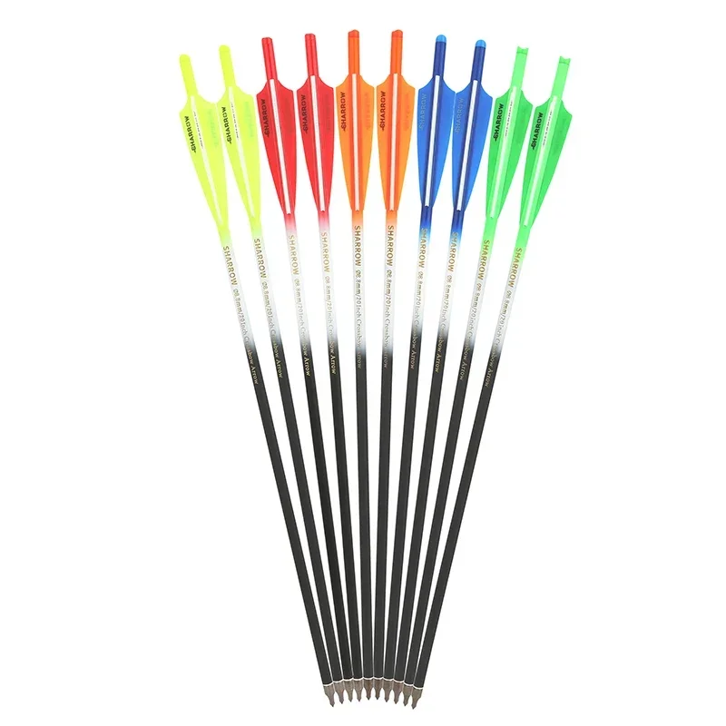 

6/12pcs Archery Crossbow Bolts 16"/17"/18"/20"/22" Carbon Arrows 4" Shield Shaped Rubber Vanes for Outdoor Shooting Accessories