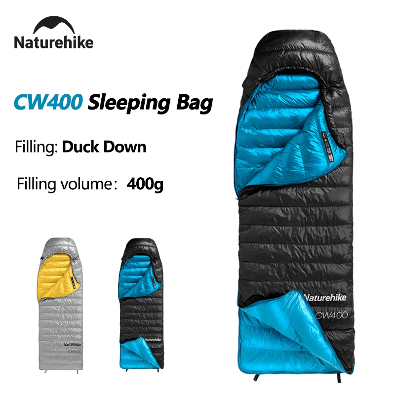 Naturehike CW400 Duck Down Sleeping Bag Camping Ultralight Winter Outdoor Travel Waterproof Sleeping Bags