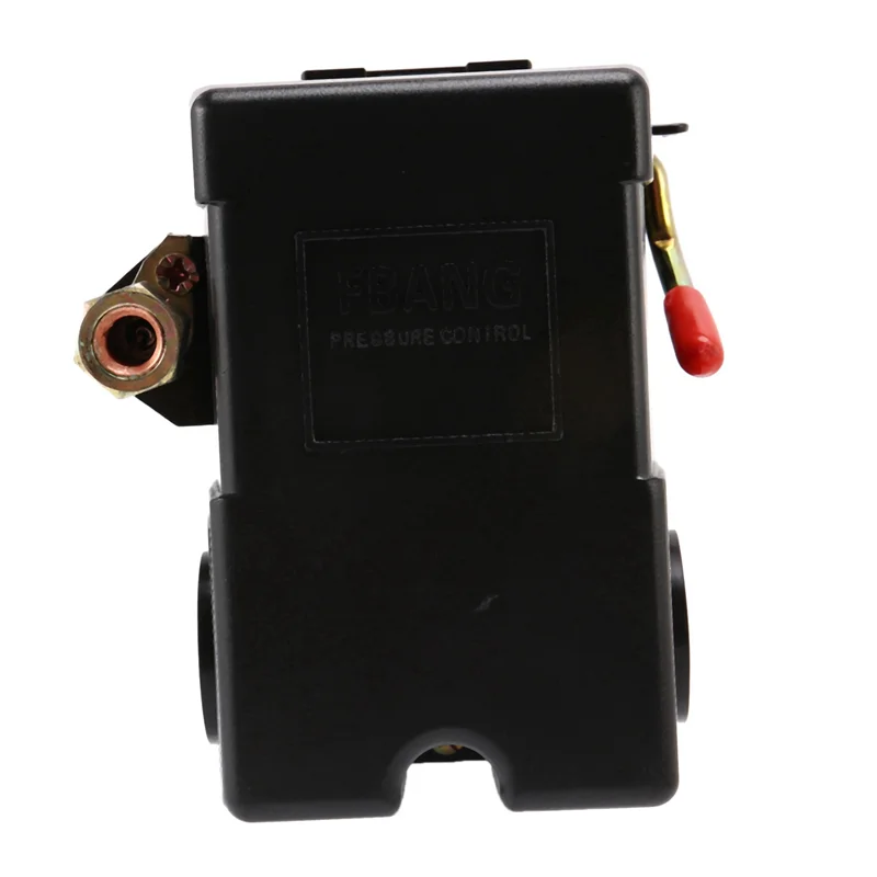 3X 5-8Kg 4-Port 26 Amp Saklar Tekanan Katup Kontrol Kompresor Udara Tugas Berat Hitam Pengontrol Tekanan Otomatis-[Qahk]