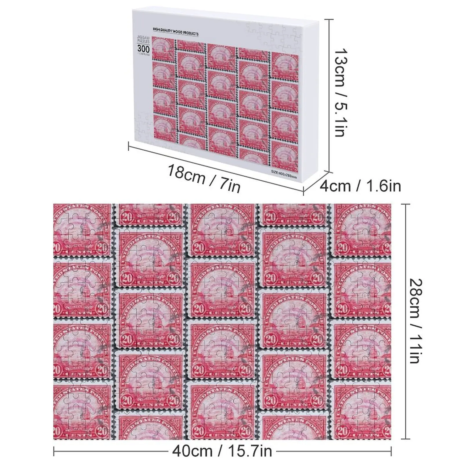 Золотые ворота-винтажные почтовые марки, головоломки, индивидуальные игрушки для детей, персонализированные деревянные деревянные головоломки для взрослых для взрослых