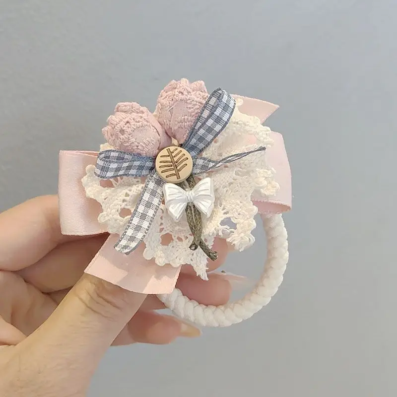 

New Korean Bow Hair Ties Fairy Scrunchies for Women INS Fashion Hair Elastic for Ponytail Bun Daily Use Kids School Bows