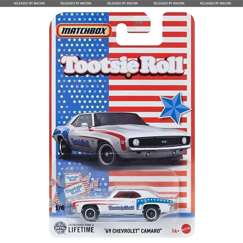 Novo 2025 Mattel Matchbox Candy 2025 Mix 2 Arte de cartão de veículo Projetado para uma vida em carros fundidos em metal em escala 1:64 HVV75