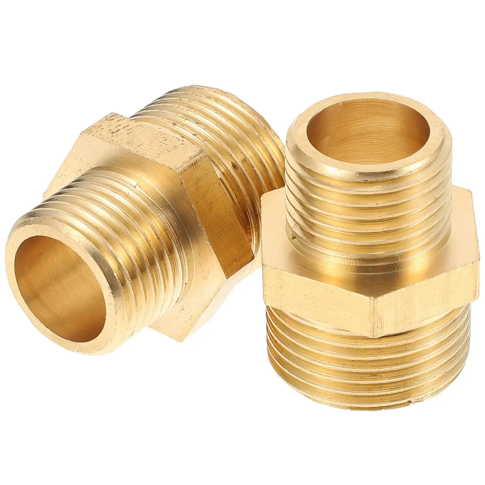 

2pcs Copper Connector Fittings 3 4 1 2 Inch Thickened Tube Connectors for Water Gas Pipe Sprayer Fittings Brass Easy