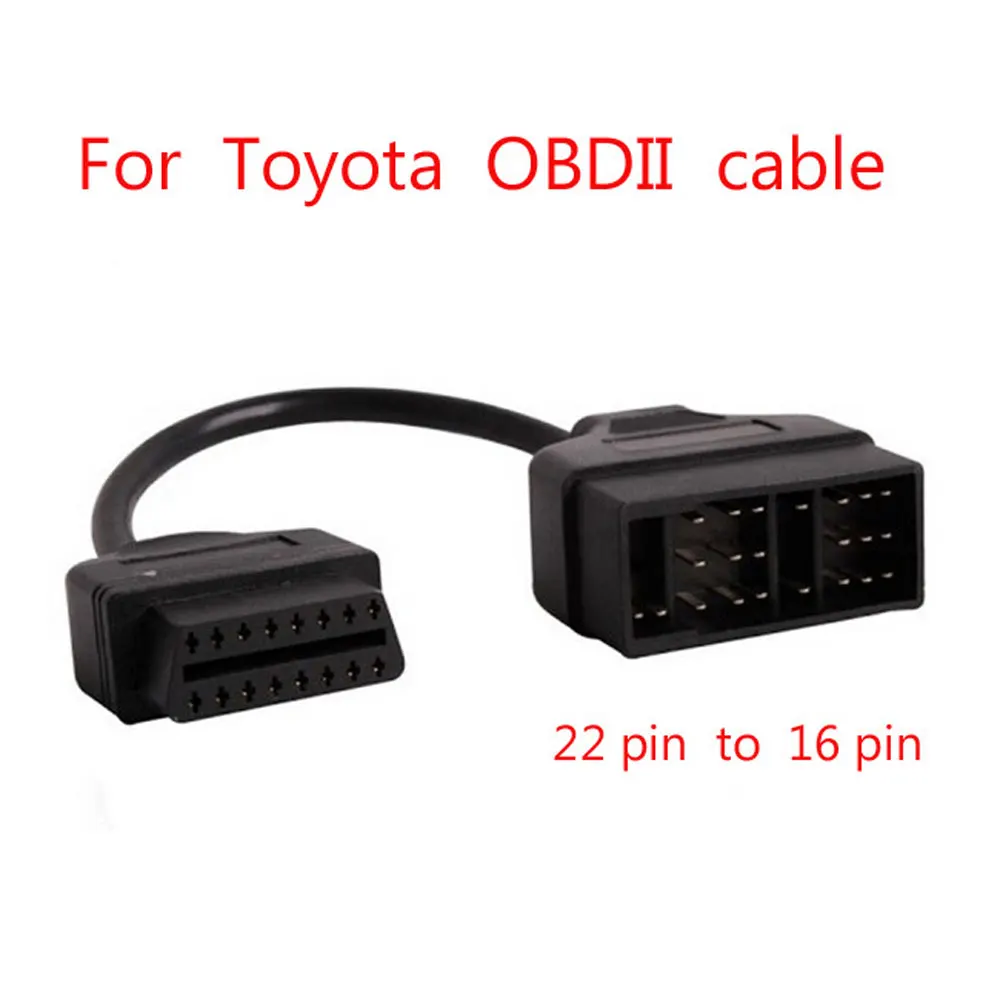 For Toyota OBD Connect 22 Pin 22pin Male to OBD2 OBDII DLC 16 Pin 16pin Female Connection Adapter Cables Diagnostic cable