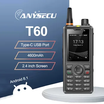 ANYSECU 4G Netwerkradio T60 WiFi GPS LTE WCDMA GSM POC Radio F41 Ontgrendeld Compatibel met Zello Real-PTT Echolink POCstar