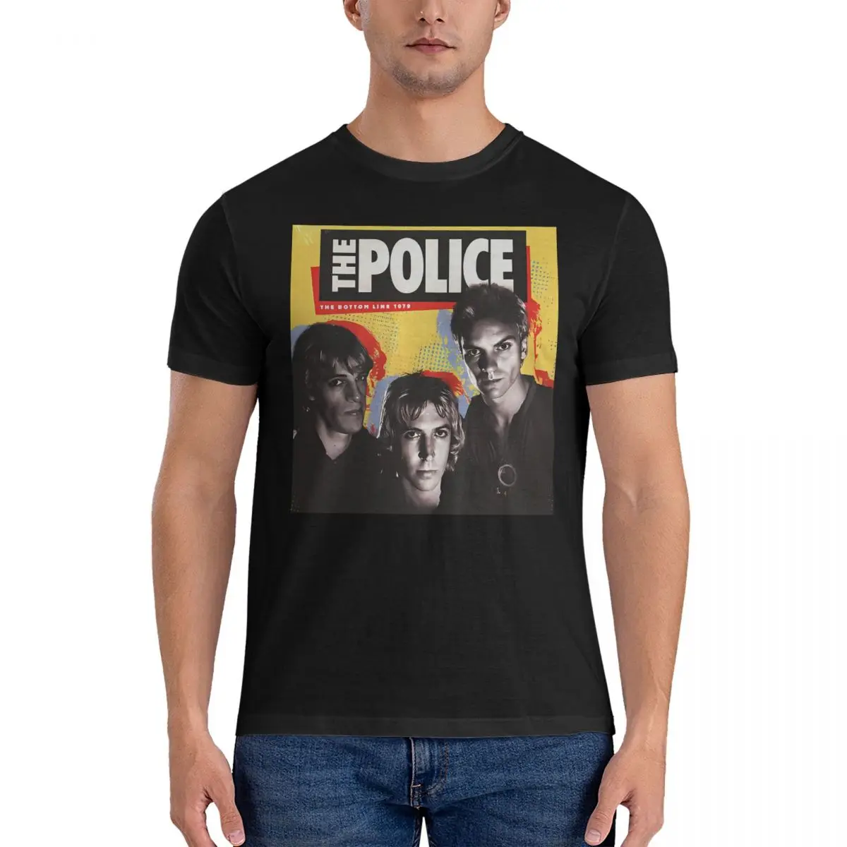 The Bottom Line Men's T Shirts The Police Band Novelty Tee Shirt Short Sleeve Round Neck T-Shirt Cotton Unique Clothes