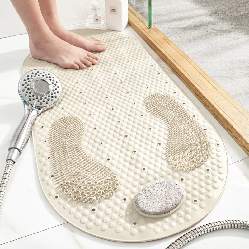 

2020 New style PVC toilet bathroom non-slip mat household bathroom grind stone floor mat shower room massage foot mat