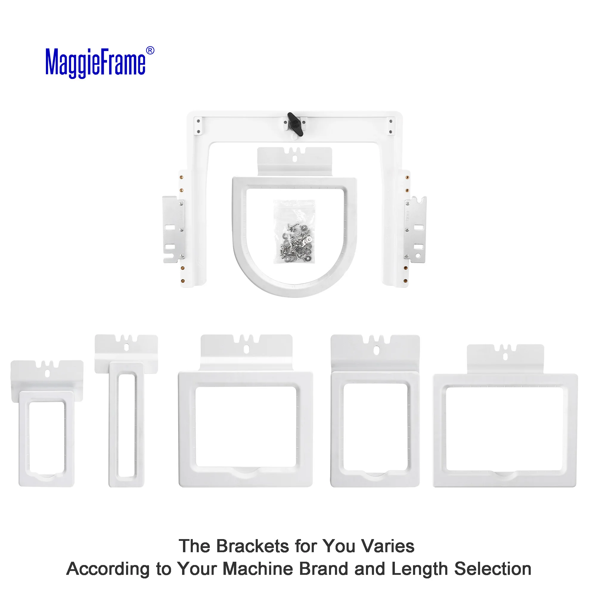 6in1 Fast Magna Frame Magnetic Frame Hoop for Brother PR600 PR650 PR655 PR670E PR680W PR1000 PR1050X Etc. Embroidery Machine