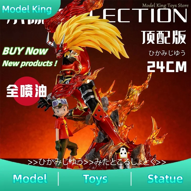 

New 24cm Digimon Adventure Anime Figures Agni Agnimon figures PVC Statue collection Model Desk decoration Birthday Toys Gifts