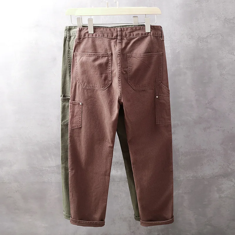 

Spring and Autumn New Fashionable Solid Color Jeans for Men, Loose Straight Tube Street Trendy Japanese Style Pants